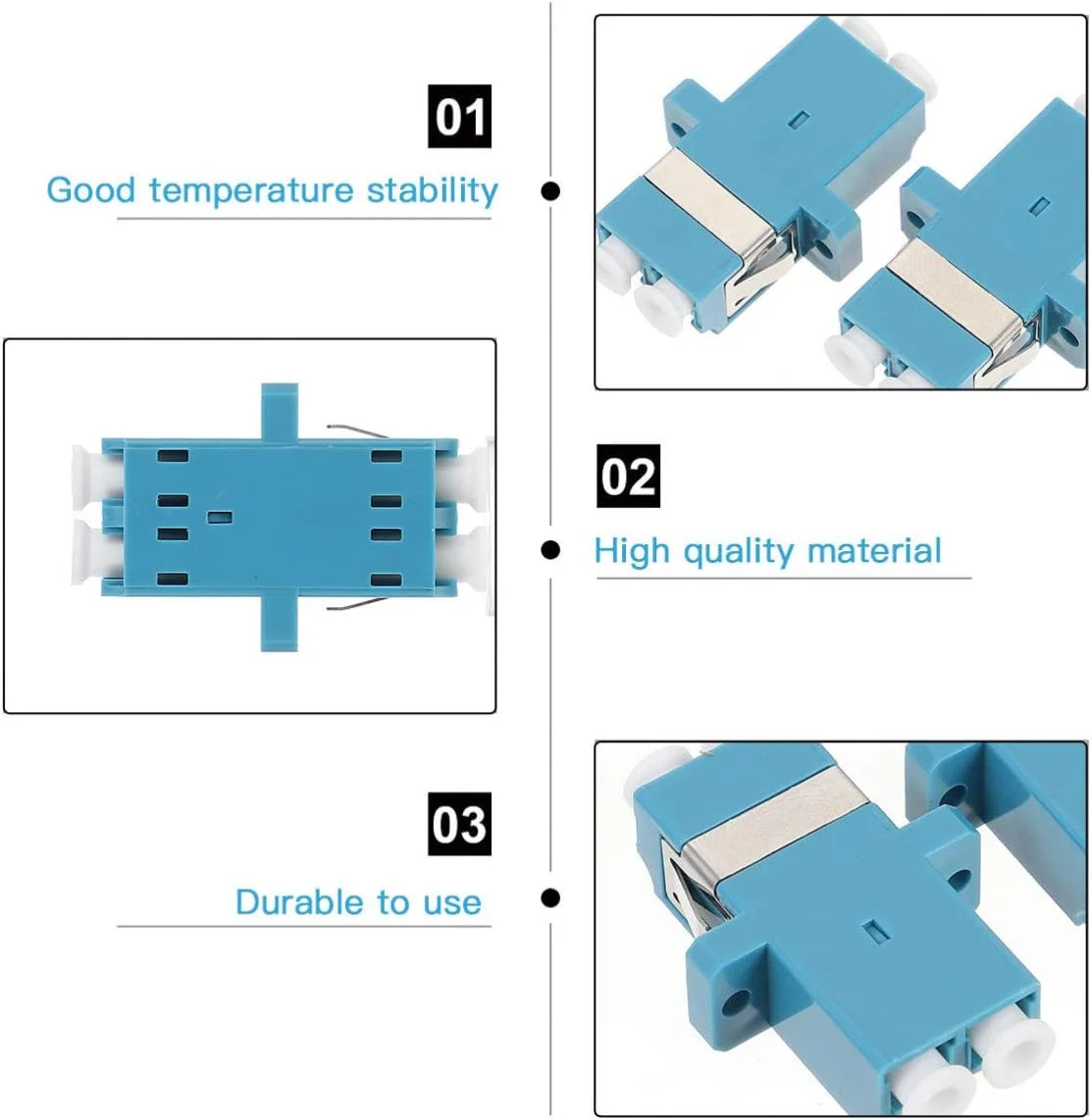 10 عدد کوپلر فیبر نوری، آداپتور فیبر نوری چند منظوره، صفحه دیواری فیبر نوری مستحکم APC سیمپلکس تک حالته