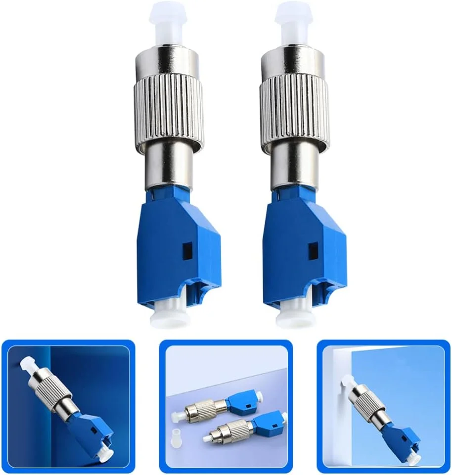 دو عدد کانکتور فیبر نوری FC نر به ماده آداپتورهای فیبر نوری کانورتورهای نوری هیبریدی