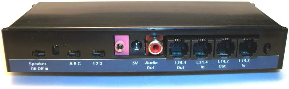 سیستم پخش موسیقی پشت خط تلفن iHold A4LP 4-Line برای تمام تلفن های سیمی یا بی سیم 2 خط یا 4 خط، آداپتور پخش موسیقی پشت خط تلفن به همراه پخش کننده MP3