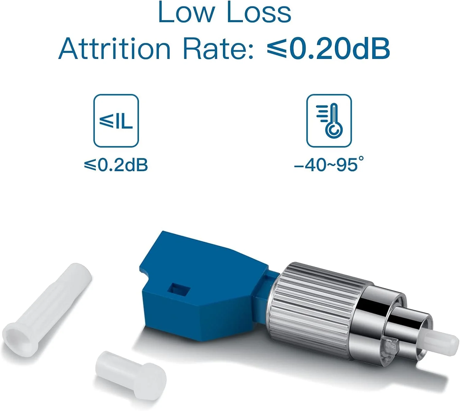 آداپتور فیبر نوری FC نر به LC ماده، مناسب برای تست فیبر، سینگل مود 9/125um، بسته 4 عددی