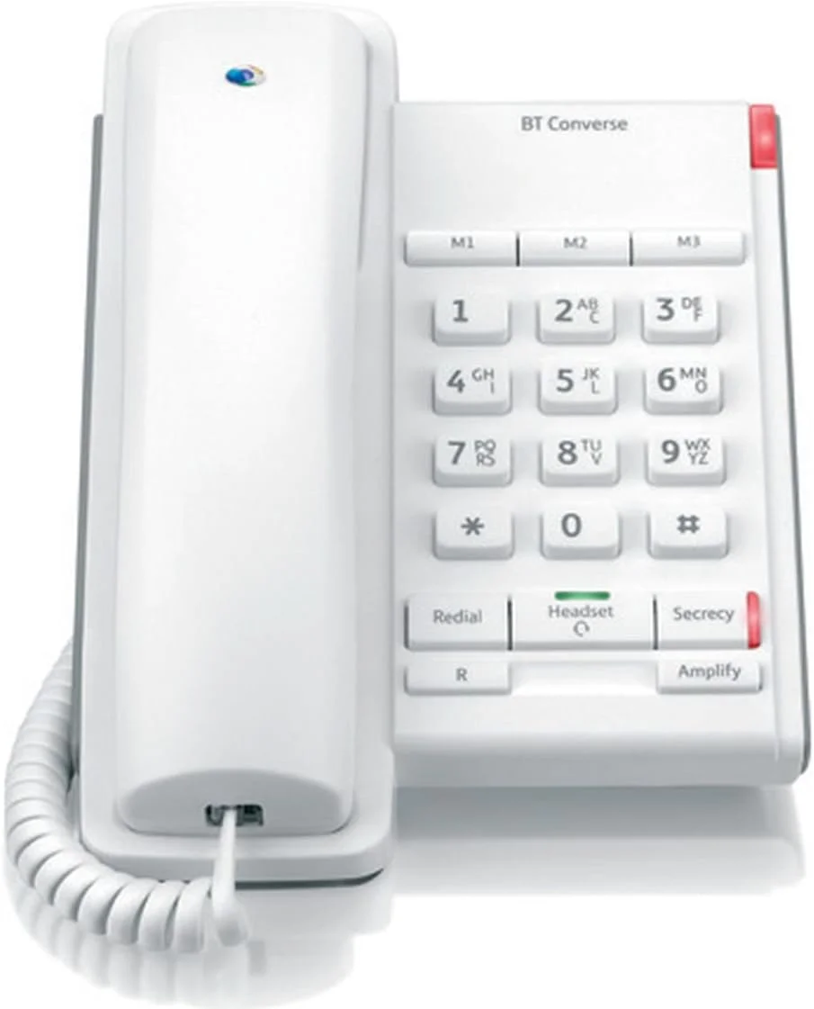 تلفن رومیزی سیم دار بی تی مدل Converse 2100، سفید