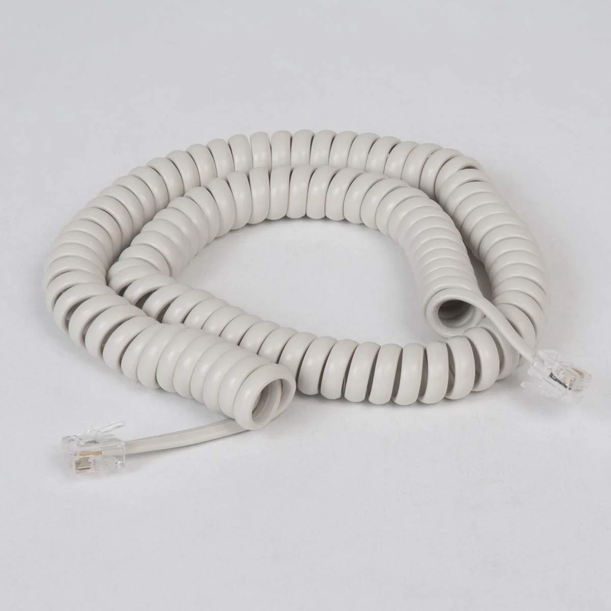 سیم گوشی تلفن فنری Cablesys برای استفاده با سیستم های تلفن PBX و تلفن های VoIP - طول باز شده 3.6 متر، RJ22، طول سرب 3.8 سانتی متر در هر دو طرف، کرم مات، بسته 10 عددی