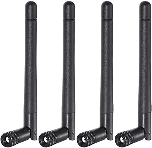 آنتن وای فای دو بانده EJOYS 2.4GHz 5GHz 5.8GHz 3dBi MIMO RP-SMA نر (بسته 4 عددی) برای روتر وای فای، کارت شبکه بی سیم، آداپتور USB، دوربین مداربسته امنیتی، مانیتور نظارت تصویری