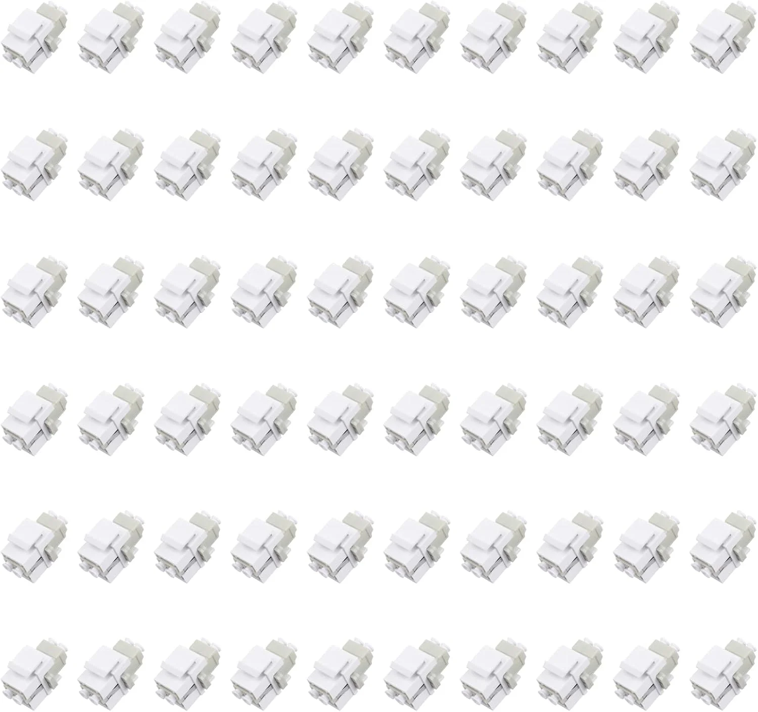 Xunsomten - 60 عدد کوپلر فیبر نوری کیستون جک LC دوبلکس چند حالته (MM) آداپتور کابل فیبر نوری کانکتور چند حالته LC-LC دوبلکس برای صفحه دیواری فیبر