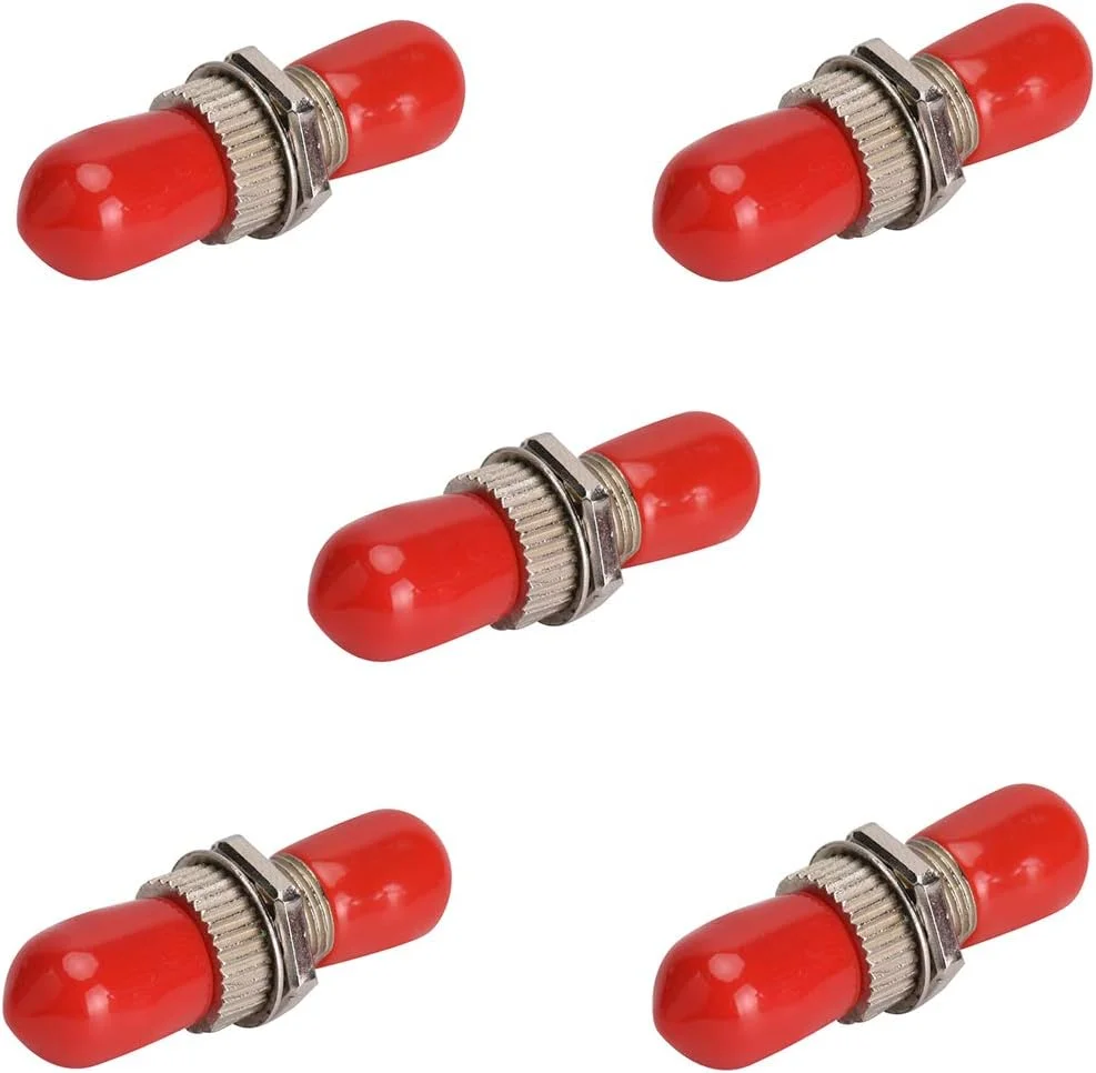 آداپتور فیبر نوری ST - کوپلر سیمپلکس سینگل مود و مالتی مود ST به ST - بسته 5 عددی - فلزی