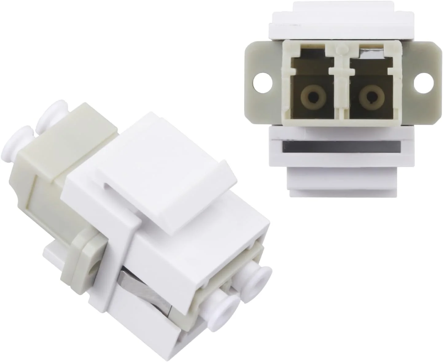 Xunsomten - 60 عدد کوپلر فیبر نوری کیستون جک LC دوبلکس چند حالته (MM) آداپتور کابل فیبر نوری کانکتور چند حالته LC-LC دوبلکس برای صفحه دیواری فیبر