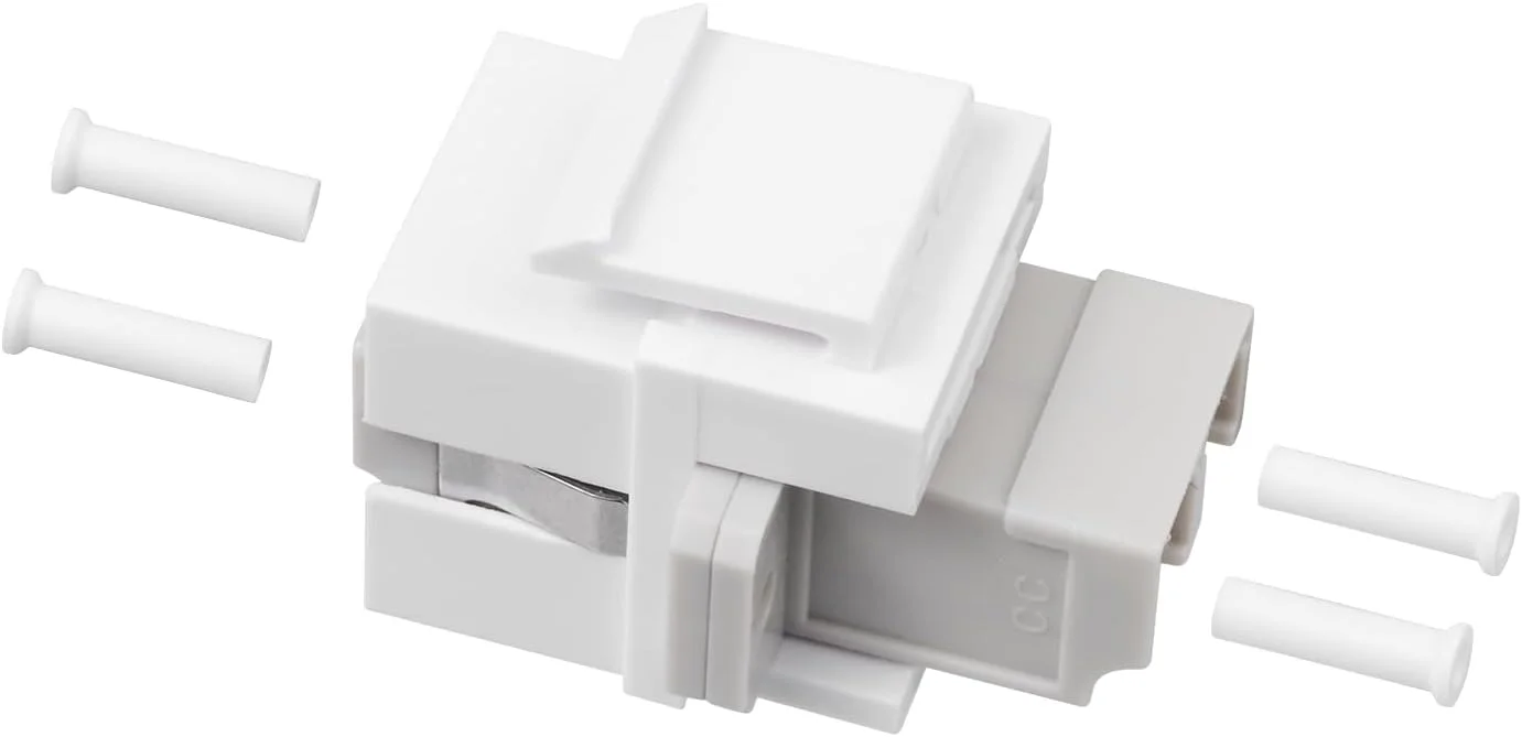 Xunsomten - 60 عدد کوپلر فیبر نوری کیستون جک LC دوبلکس چند حالته (MM) آداپتور کابل فیبر نوری کانکتور چند حالته LC-LC دوبلکس برای صفحه دیواری فیبر