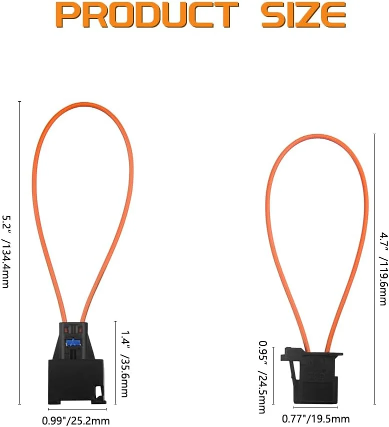 WMYCONGCONG WGCD 2 عدد آداپتور نر و ماده فیبر نوری برای بنز، آئودی، مرسدس، بی ام و، فولکس واگن، پورشه