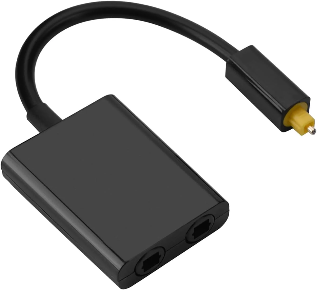 آداپتور تقسیم کننده صوتی نوری دیجیتال Toslink دو پورت Zerone، کابل صوتی فیبر نوری 1 ورودی 2 خروجی (مشکی)