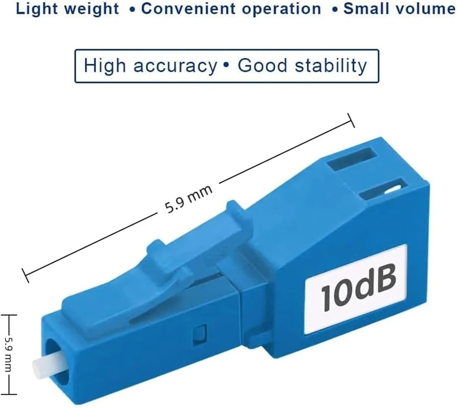 آداپتور فیبر نوری 10 عددی 10dB نر به ماده LC UPC، آداپتور فیبر یاب بصری، آداپتور تبدیل فیبر نوری هیبریدی برای آداپتور کوپلر فیبر نوری UPC