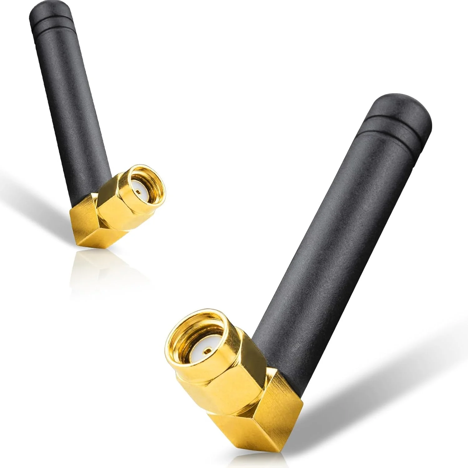 آنتن وای فای کوچک BOOBRIE RP-SMA مینی 2.4GHz 5.8GHz 2DBi دو بانده بی سیم، آنتن وای فای کوچک زاویه راست برای کامپیوتر، کانکتور RP-SMA نر، تقویت کننده سیگنال هوایی وای فای مینی همه جهته، بسته 2 عددی