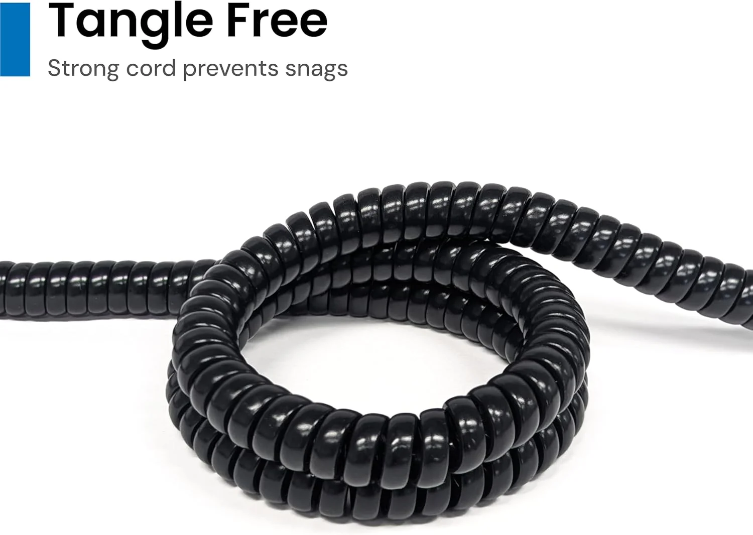 سیم گوشی تلفن ICC، 7.6 متر - کانکتورهای RJ9 (RJ22)، مشکی براق، بسته 5 عددی - طراحی فنری و بدون گره برای تلفن های PBX و VoIP سیم گوشی تلفن ICC، 7.6 متر - کانکتورهای RJ9 (RJ22)، مشکی براق، بسته 5 عددی - طراحی فنری و بدون گره برای تلفن های PBX و VoIP