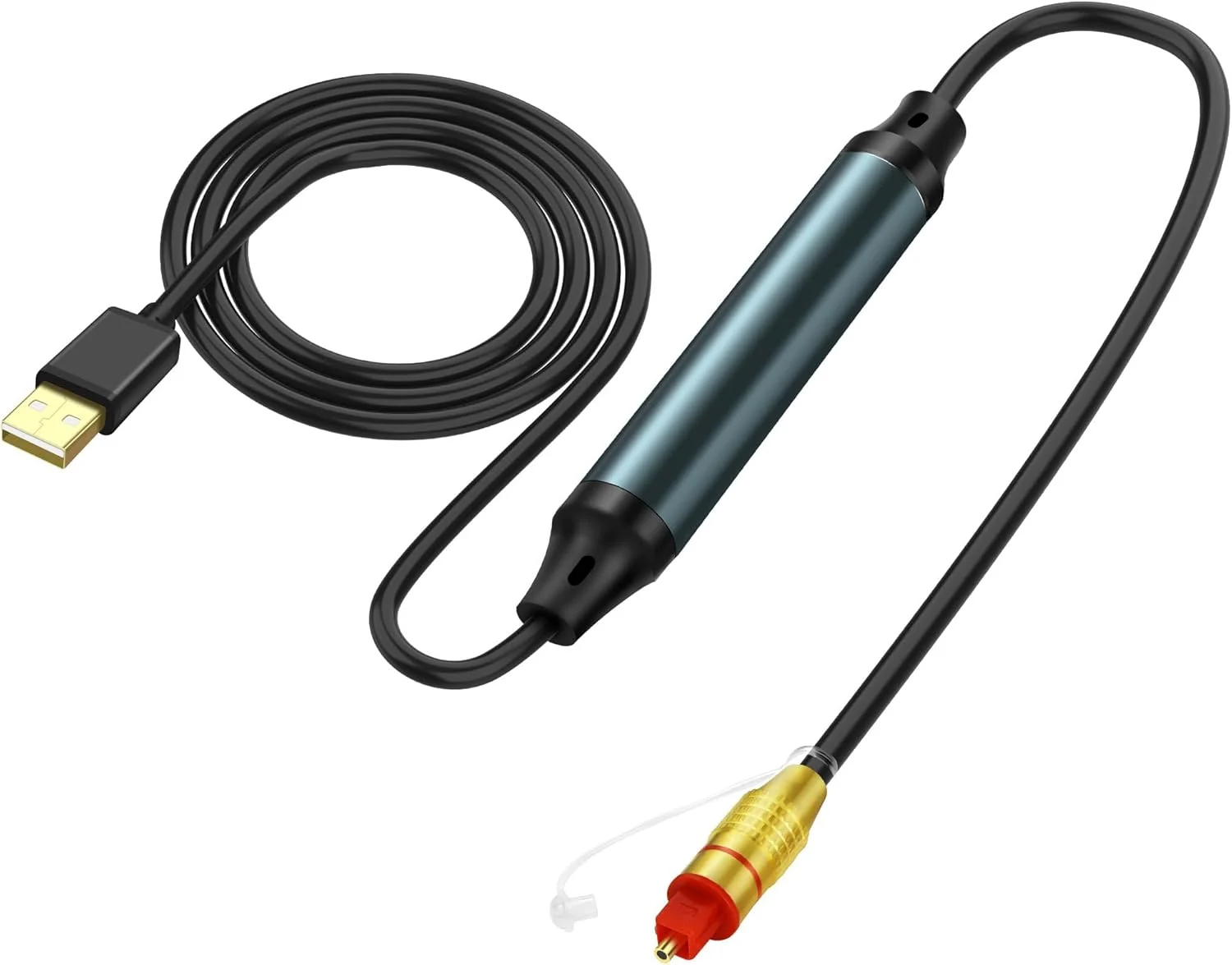 آداپتور صوتی USB به فیبر نوری - کابل تبدیل USB A به SPDIF نوری برای تلویزیون های HD، کامپیوتر، لپ تاپ، PS4، کنسول بازی - 1.5 متر