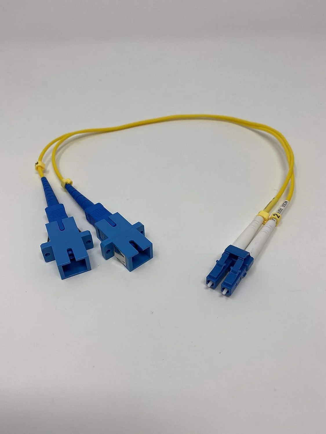 کابل آداپتور فیبر نوری 30 سانتی متری LC (نر) به SC (ماده) سینگل مود 9/125 دوبلکس