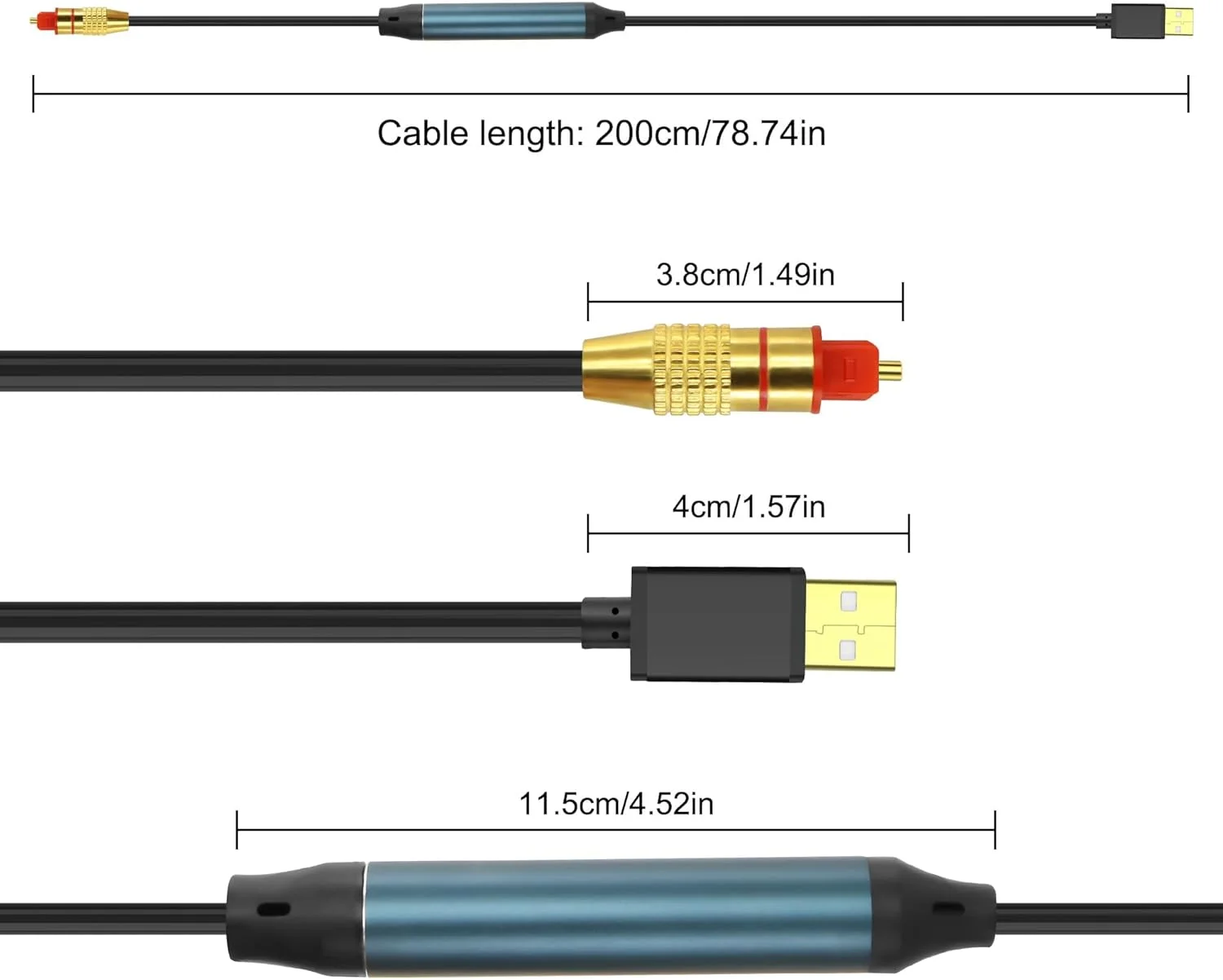 آداپتور صوتی USB به فیبر نوری - کابل تبدیل USB A به SPDIF نوری برای تلویزیون های HD، کامپیوتر، لپ تاپ، PS4، کنسول بازی - 1.5 متر آداپتور صوتی USB به فیبر نوری - کابل تبدیل USB A به SPDIF نوری برای تلویزیون های HD، کامپیوتر، لپ تاپ، PS4، کنسول بازی - 1.5 متر