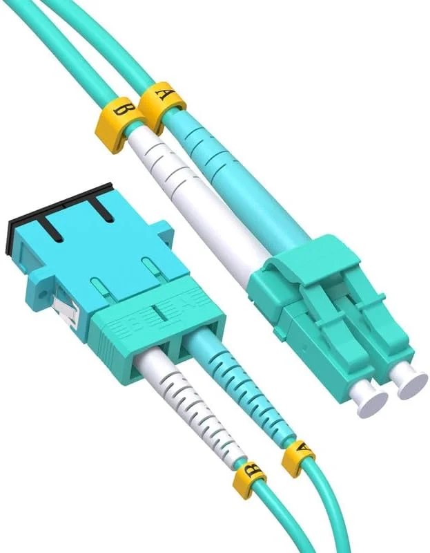 کابل آداپتور فیبر نوری SC به LC چند حالته، SC مادگی به LC نری 40GB OM4 OM3 50/125µm مبدل کوپلر هیبریدی برای شبکه 30 سانتی متر (1 فوت) کابل آداپتور فیبر نوری SC به LC چند حالته، SC مادگی به LC نری 40GB OM4 OM3 50/125µm مبدل کوپلر هیبریدی برای شبکه 30 سانتی متر (1 فوت)