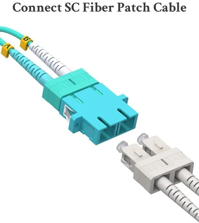 کابل آداپتور فیبر نوری SC به LC چند حالته، SC مادگی به LC نری 40GB OM4 OM3 50/125µm مبدل کوپلر هیبریدی برای شبکه 30 سانتی متر (1 فوت) کابل آداپتور فیبر نوری SC به LC چند حالته، SC مادگی به LC نری 40GB OM4 OM3 50/125µm مبدل کوپلر هیبریدی برای شبکه 30 سانتی متر (1 فوت)