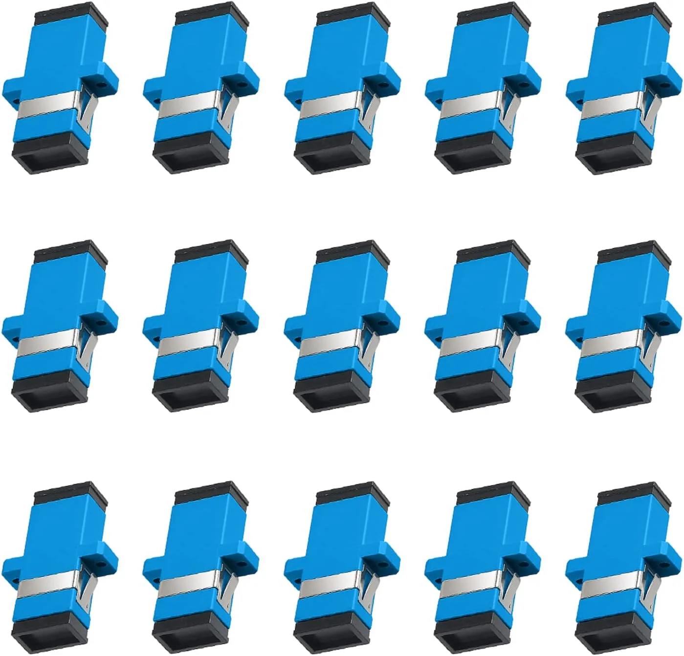 18 عدد کوپلر فیبر نوری SC سینگل مود (SM) آداپتور فیبر نوری سیمپلکس SC مادگی به SC مادگی UPC سیمپلکس کانکتور آداپتور اینترنت شبکه تک حالته