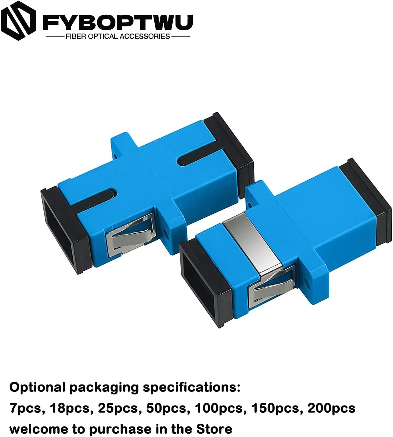 18 عدد کوپلر فیبر نوری SC سینگل مود (SM) آداپتور فیبر نوری سیمپلکس SC مادگی به SC مادگی UPC سیمپلکس کانکتور آداپتور اینترنت شبکه تک حالته