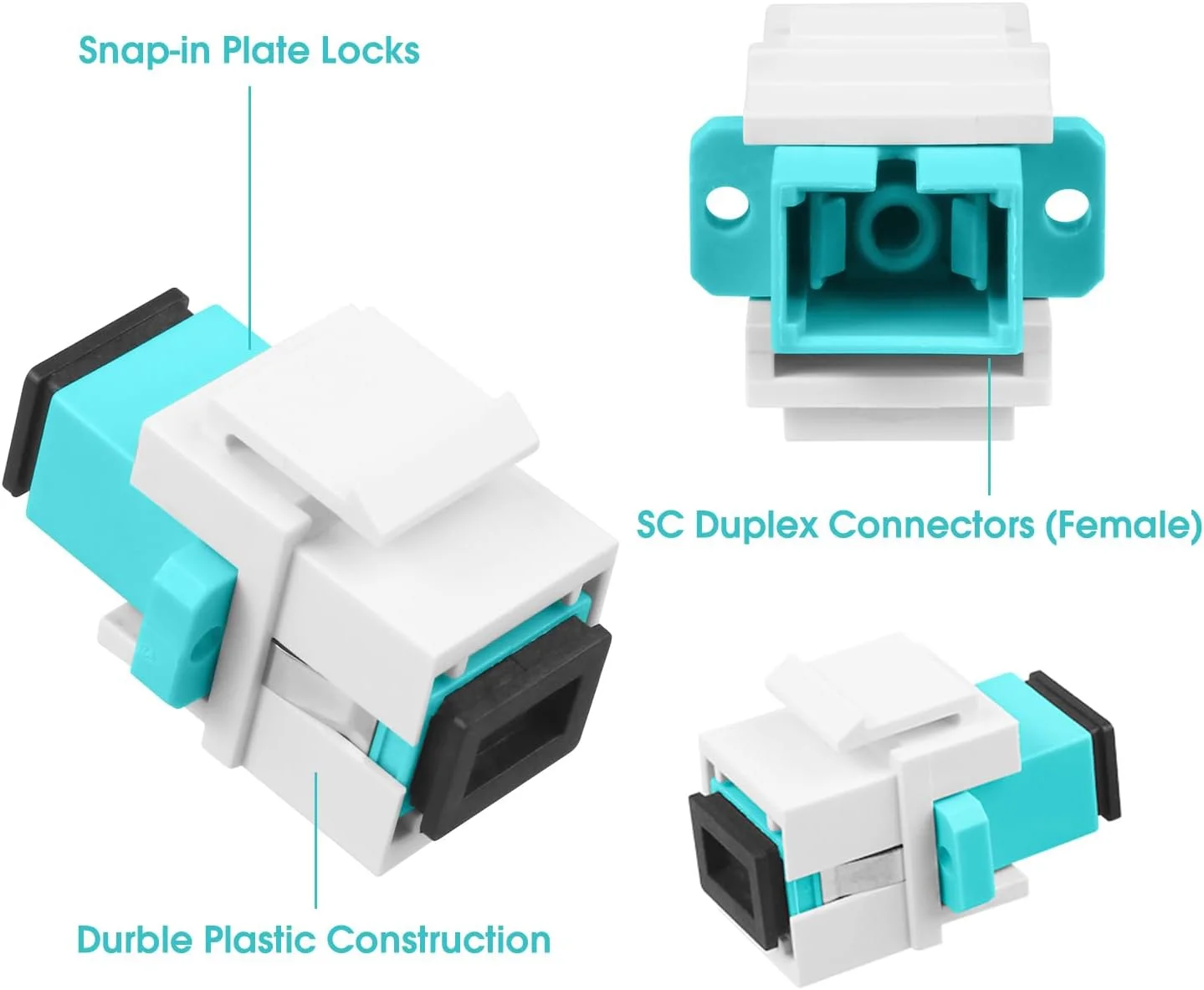 20 عدد کوپلر فیبر نوری SC OM3 Keystone Jack کوپلر SC سیمپلکس چند حالته آداپتور OM3 برای صفحه دیواری فیبر نوری (سفید) 20 عدد کوپلر فیبر نوری SC OM3 Keystone Jack کوپلر SC سیمپلکس چند حالته آداپتور OM3 برای صفحه دیواری فیبر نوری (سفید)