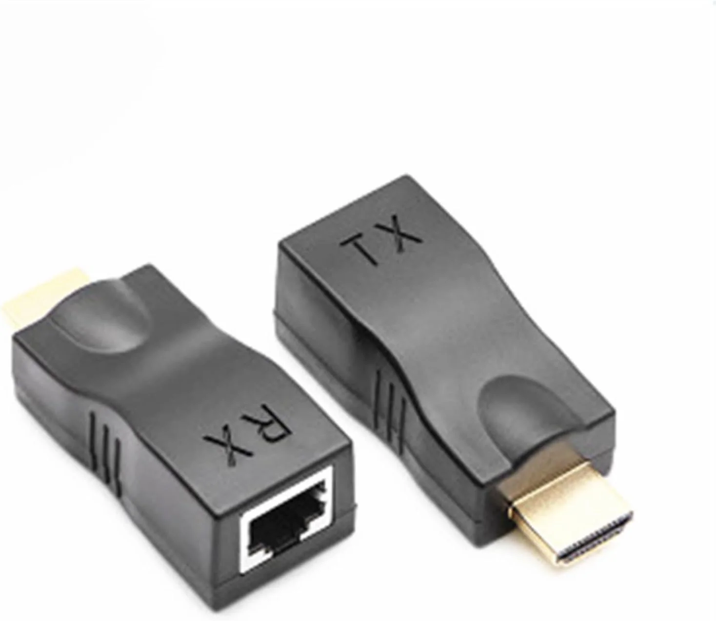 تکرار کننده توسعه دهنده شبکه RJ45 با برد 30 متر و کیفیت 4K30HZ و رزولوشن 1920x1080P سازگار با کامپیوتر، لپ تاپ، کارت گرافیک، فرستنده TX، مانیتور HD خارجی، تلویزیون، پروژکتور، گیرنده RX (یک جفت)