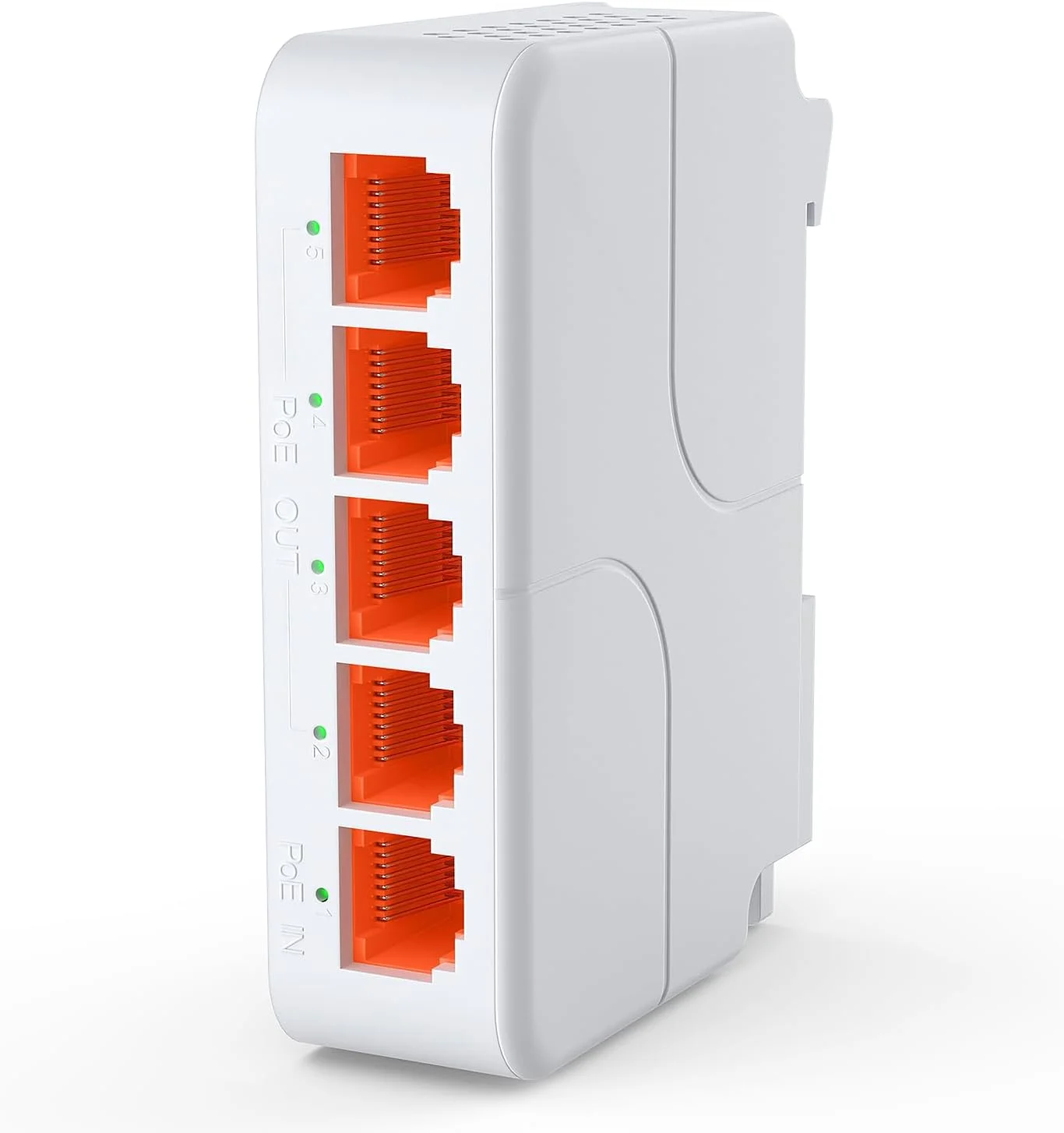 توسعه دهنده PoE گیگابیتی 5 پورت با 1 ورودی و 4 خروجی، تکرار کننده PoE 5 کاناله با سرعت 1000 مگابیت بر ثانیه، پشتیبانی از IEEE802.3af/at/BT، انتقال داده و توان تا 100 متر (328 فوت)، VLAN