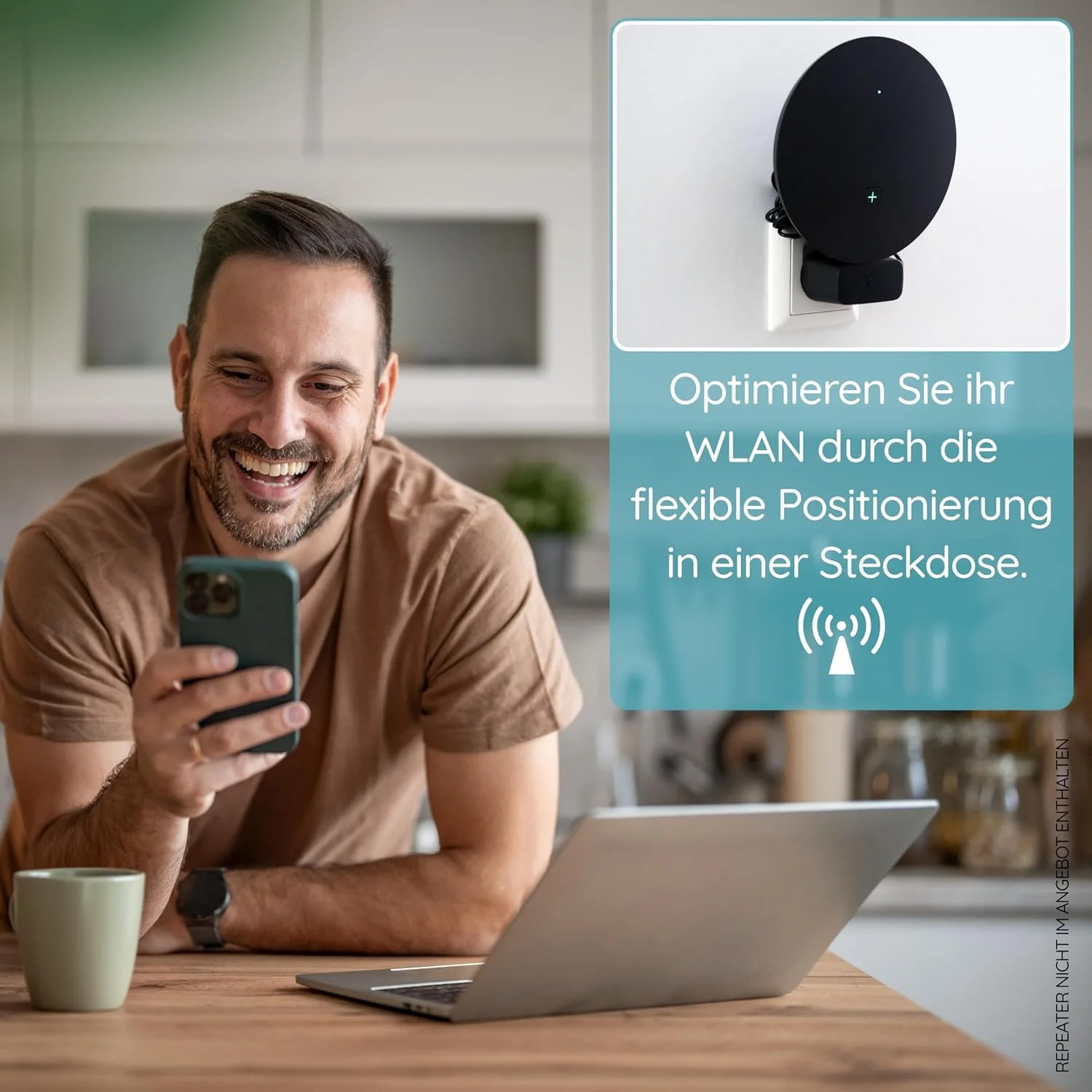 نگهدارنده دیواری سه بعدی مناسب برای سوکت تکرار کننده WLAN خانگی تلکام بدون نیاز به سوراخکاری به همراه مدیریت کابل