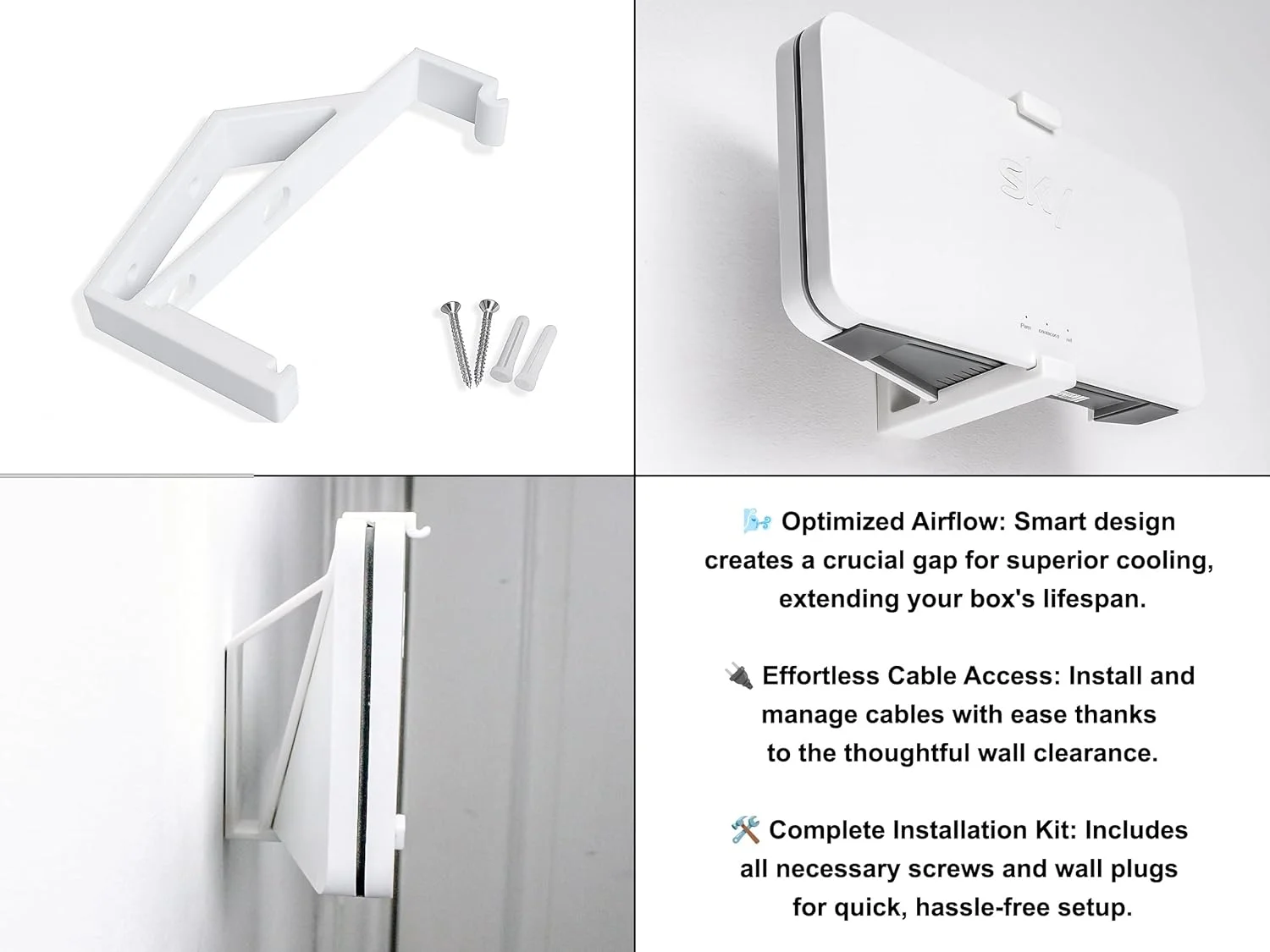 پایه دیواری تقویت کننده اینترنت Decoralin Sky Broadband - مناسب برای مدل های SE210 و SE210a - بهبود وای فای و صرفه جویی در فضا