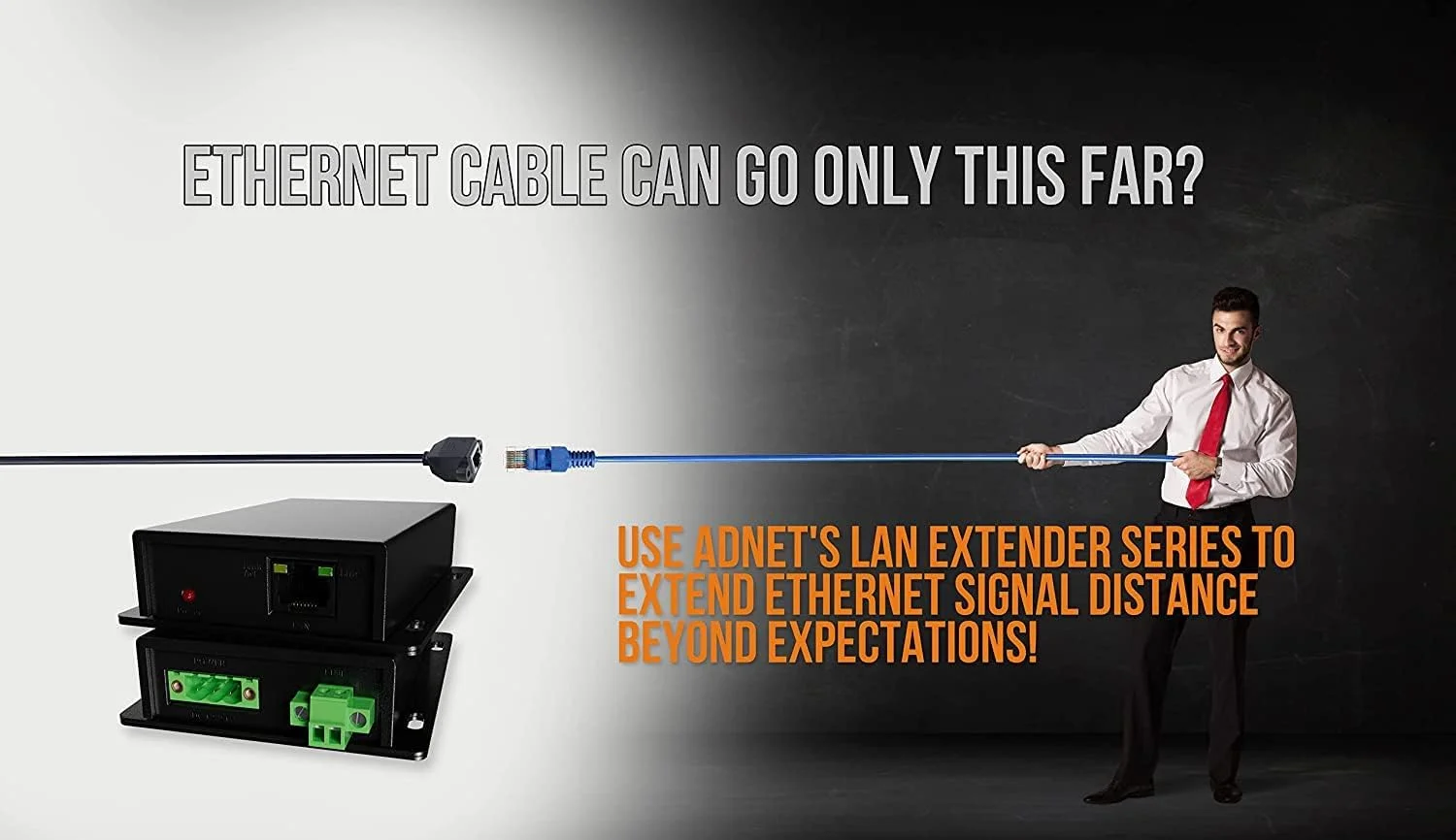 افزایش دهنده برد اترنت 600 متری روی کابل UTP یا کابل BNC یا سیم مسی - سازگار با هر دستگاه اترنت - تقویت کننده پل تکرار کننده فاصله LAN - آداپتورهای BNC به 2 پین در مجموعه