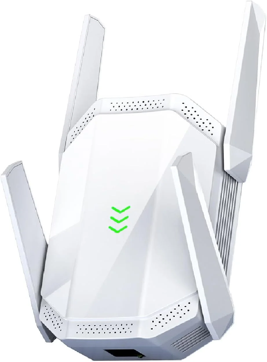 تقویت کننده سیگنال توسعه دهنده WiFi 2025، تقویت کننده بی سیم برد بلند با پورت اترنت، برای خانه، فضای باز، پوشش تا 20000 فوت مربع، دو بانده، کار با همه روترها، راه اندازی سریع