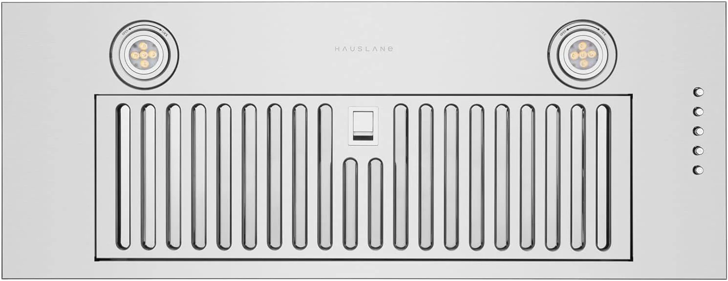 هود آشپزخانه سری شف Hauslane Getue مدل R100 با سایز 30 اینچ | هود توکار/مخفی | استیل ضد زنگ فشرده | فن تخلیه 3 سرعته با نور | فیلتر بافل قابل شستشو در ماشین ظرفشویی | کانال 6 اینچی