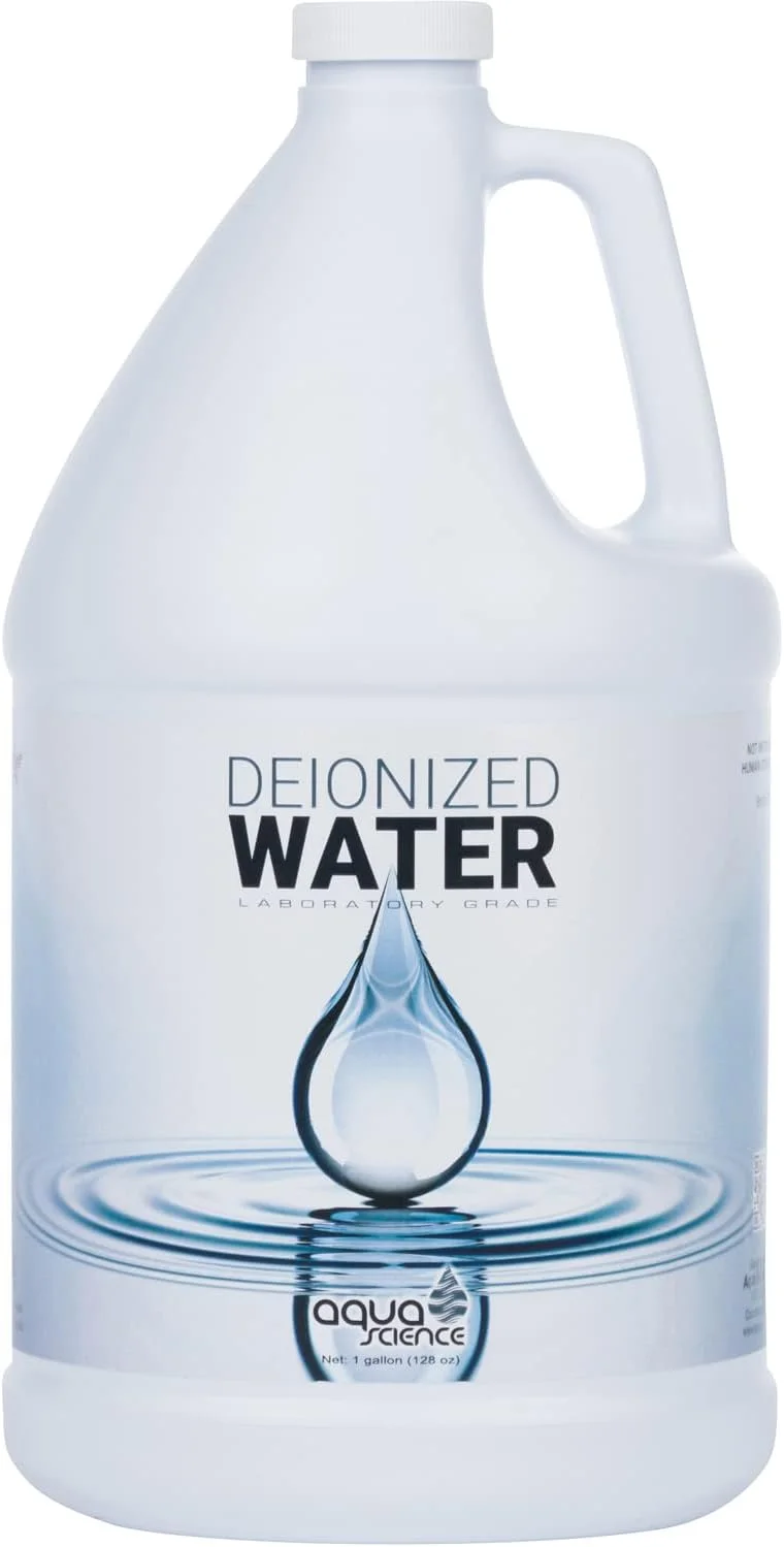آب دیونیزه - محلول دمینرالیزه ممتاز - آب مقطر درجه آزمایشگاهی تایید شده - استریل برای تمیز کردن عمیق، خنک کننده، آرایشی و بهداشتی | گالن