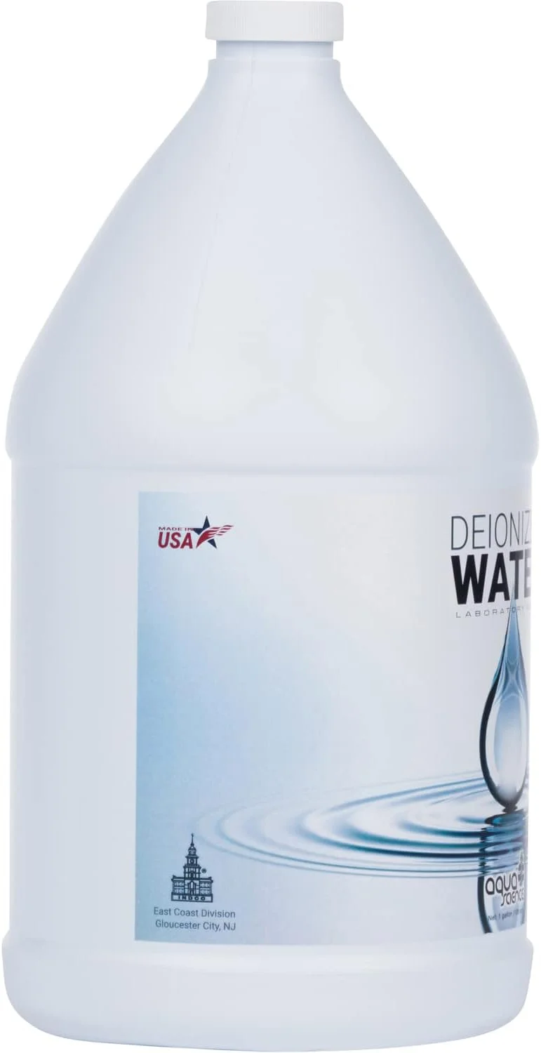 آب دیونیزه - محلول دمینرالیزه ممتاز - آب مقطر درجه آزمایشگاهی تایید شده - استریل برای تمیز کردن عمیق، خنک کننده، آرایشی و بهداشتی | گالن