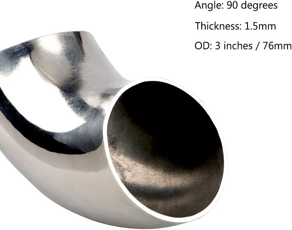 زانویی استیل ضد زنگ KOTVTM 3 اینچ 90 درجه - ضخامت دیواره 16GA/.065 اینچ - لوله اگزوز استیل ضد زنگ SS304 برای لوله اگزوز اصلاح شده خودرو، نرده راه پله و غیره زانویی استیل ضد زنگ KOTVTM 3 اینچ 90 درجه - ضخامت دیواره 16GA/.065 اینچ - لوله اگزوز استیل ضد زنگ SS304 برای لوله اگزوز اصلاح شده خودرو، نرده راه پله و غیره