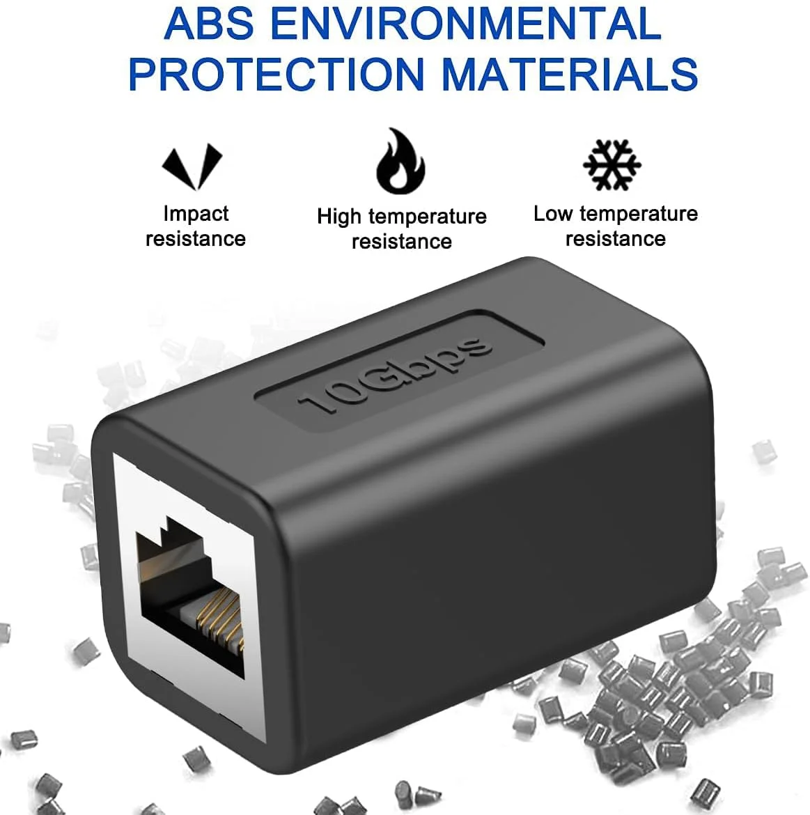 افزایش دهنده اترنت 10 گیگابیت بر ثانیه RJ45، اتصال دهنده خطی برای کابل اترنت Cat8/Cat7/Cat6/Cat5e/Cat5، آداپتور افزایش دهنده برای رایانه شخصی، روتر، مودم، PS5، Xbox، مادگی به مادگی (2 عدد مشکی)