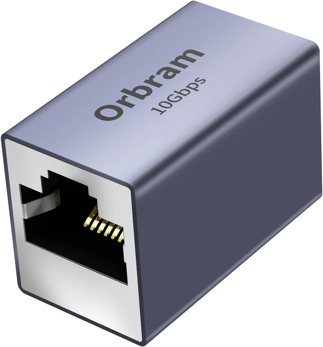 افزایش دهنده طول کابل شبکه Orbram با سرعت 10 گیگابیت بر ثانیه، آداپتور اتصال RJ45 برای کابل های Cat8/Cat7/Cat6/Cat5e/Cat5، اتصال از راه دور 100 متری، کانکتور مادگی به مادگی، بدنه آلیاژ آلومینیوم، خاکستری فضایی
