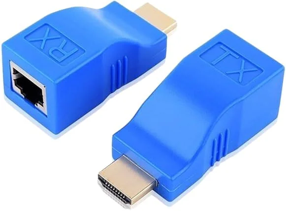 (2 عدد) توسعه دهنده HDMI پاور پرایم، تبدیل کننده توسعه دهنده کابل شبکه HDMI به RJ45 از طریق Cat 5e / 6 1080p تا 30 متر توسعه دهنده برای HDTV PS4 STB 4K 2K