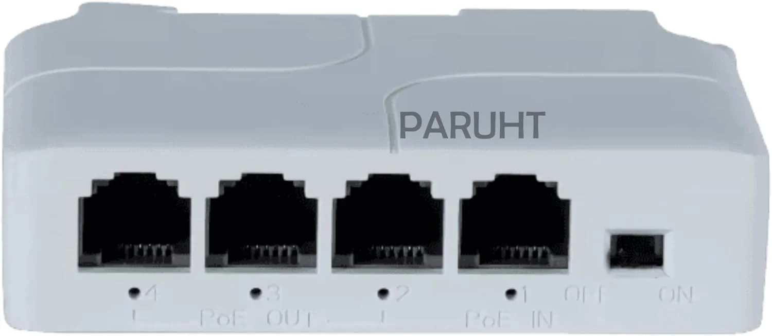 توسعه دهنده PoE، یک ورودی PoE به سه خروجی PoE، سوئیچ/تقویت کننده عبوری تغذیه شده IEEE802.3af/at، اترنت 100 مگابیت بر ثانیه، سفید POE1IN3OUT