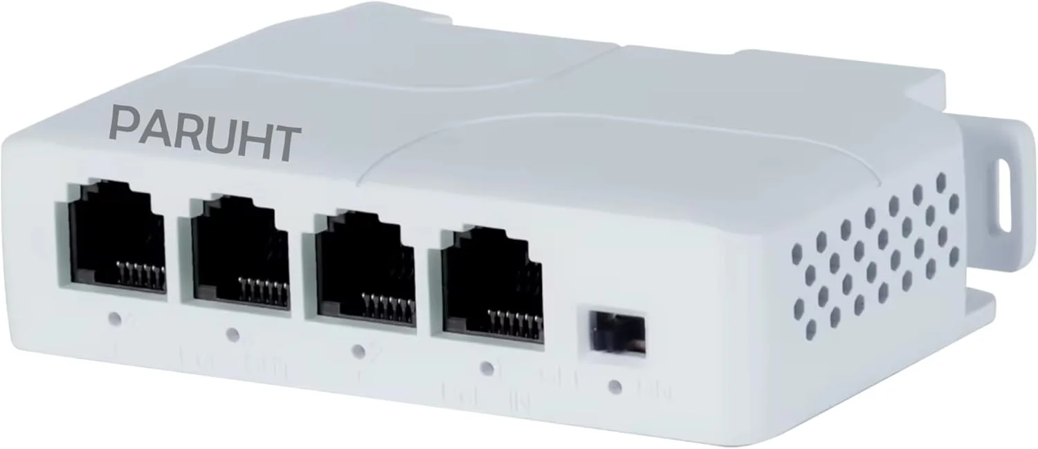 توسعه دهنده PoE، یک ورودی PoE به سه خروجی PoE، سوئیچ/تقویت کننده عبوری تغذیه شده IEEE802.3af/at، اترنت 100 مگابیت بر ثانیه، سفید POE1IN3OUT