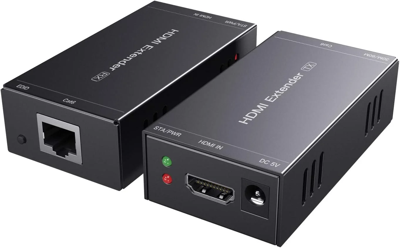 افزایش دهنده HDMI از طریق کابل شبکه PWAYTEK RJ45 تا 50 متر، پشتیبانی از HD 1080p، قابلیت یادگیری EDID و کارکرد با منبع تغذیه تکی (فرستنده و گیرنده)