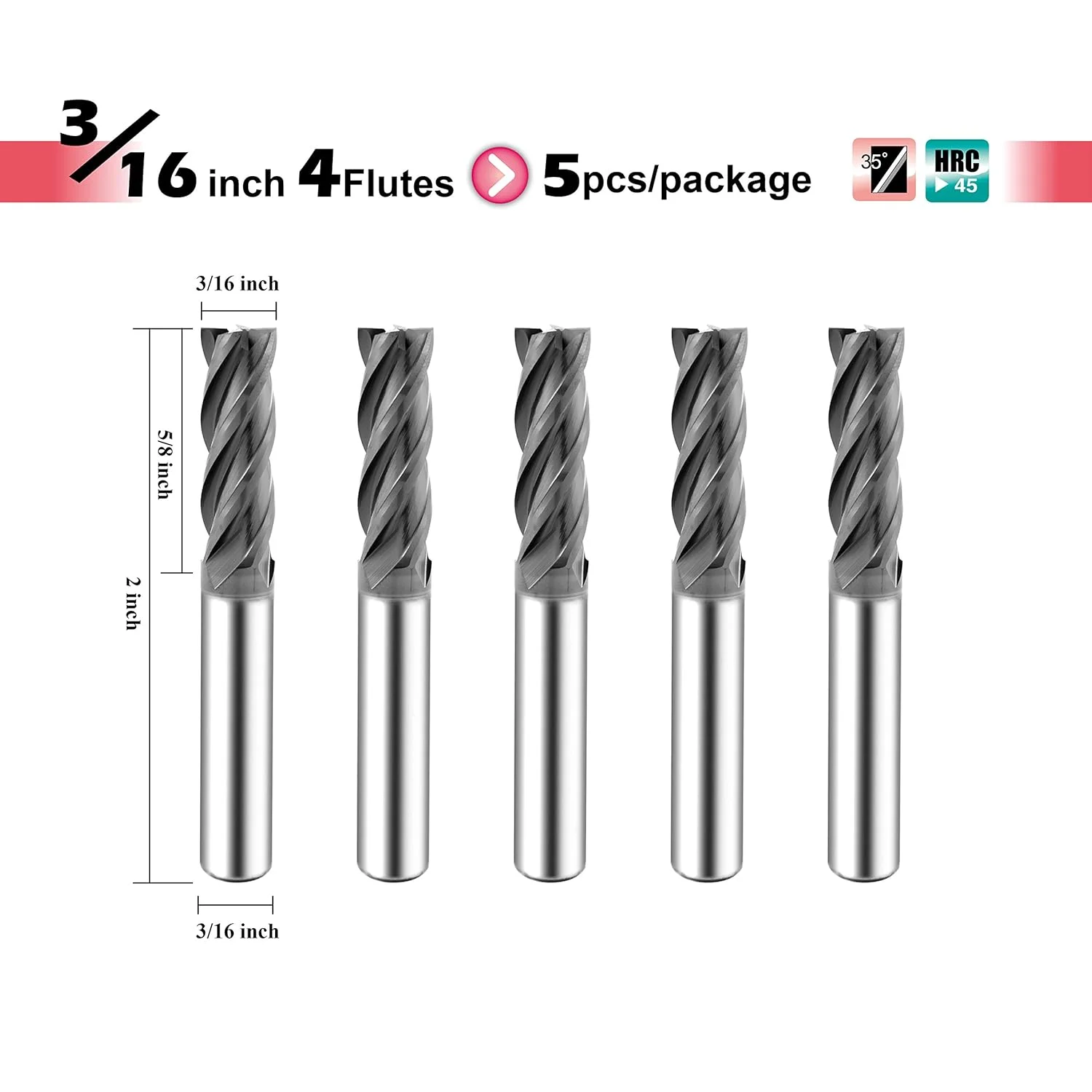 فرز انگشتی کارباید مربع SPEED TIGER ISE - فرز انگشتی کارباید دانه ریز برای فولادهای آلیاژی/فولادهای سخت شده - 4 فلوت - ISE3/16"4T - ساخت تایوان (5 عدد، 3/16 اینچ) فرز انگشتی کارباید مربع SPEED TIGER ISE - فرز انگشتی کارباید دانه ریز برای فولادهای آلیاژی/فولادهای سخت شده - 4 فلوت - ISE3/16"4T - ساخت تایوان (5 عدد، 3/16 اینچ)