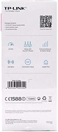 تقویت کننده محدوده وای فای TP-Link AC1750 با استاندارد 802.11ac، سرعت 1750 مگابیت بر ثانیه