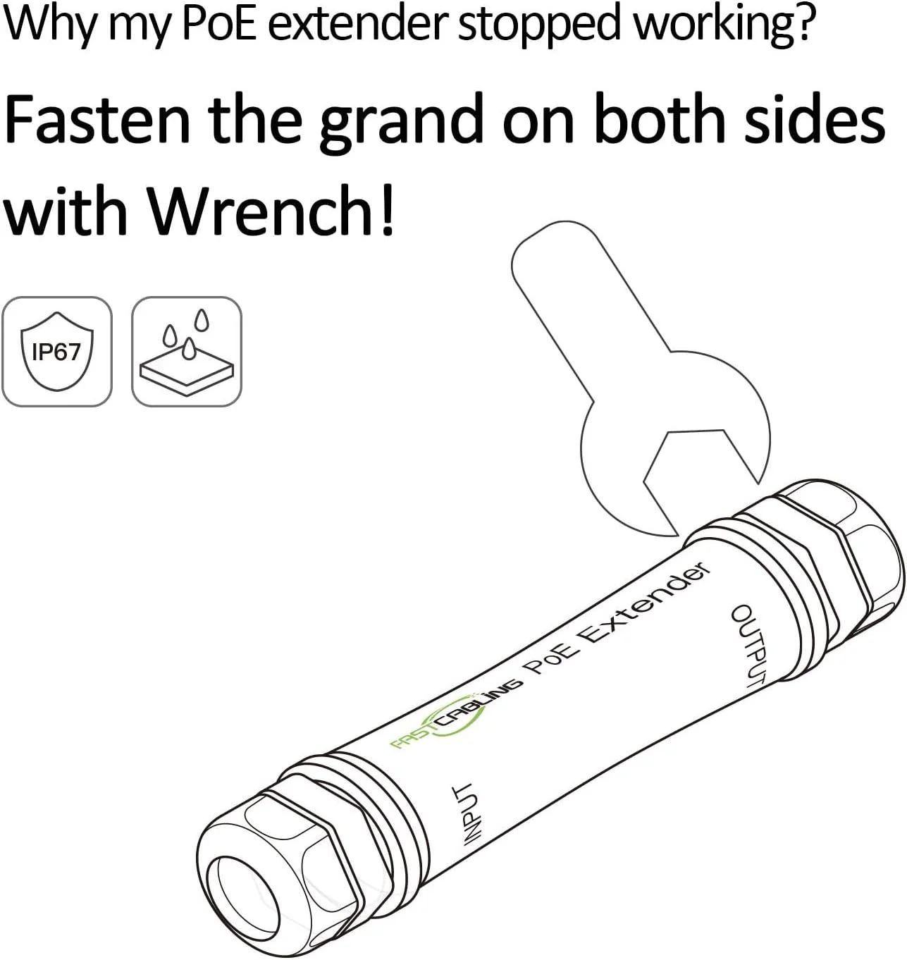 افزایش دهنده PoE ضد آب GOLBONG، توسعه دهنده اترنت برای عبور از محدودیت 100 متری، IEEE 802.3af/at/bt، PoE+، نصب آسان