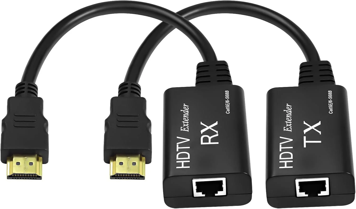 افزایش دهنده HDMI مدل XMSJSIY، تبدیل کننده HDMI نر به RJ45 شبکه LAN تا 60 متر از طریق کابل Cat 5e / 6 با رزولوشن 1080p تا 60 متر برای HDTV HDPC 4K 2K (197 فوت) - نیاز به تنظیم فاصله انتقال