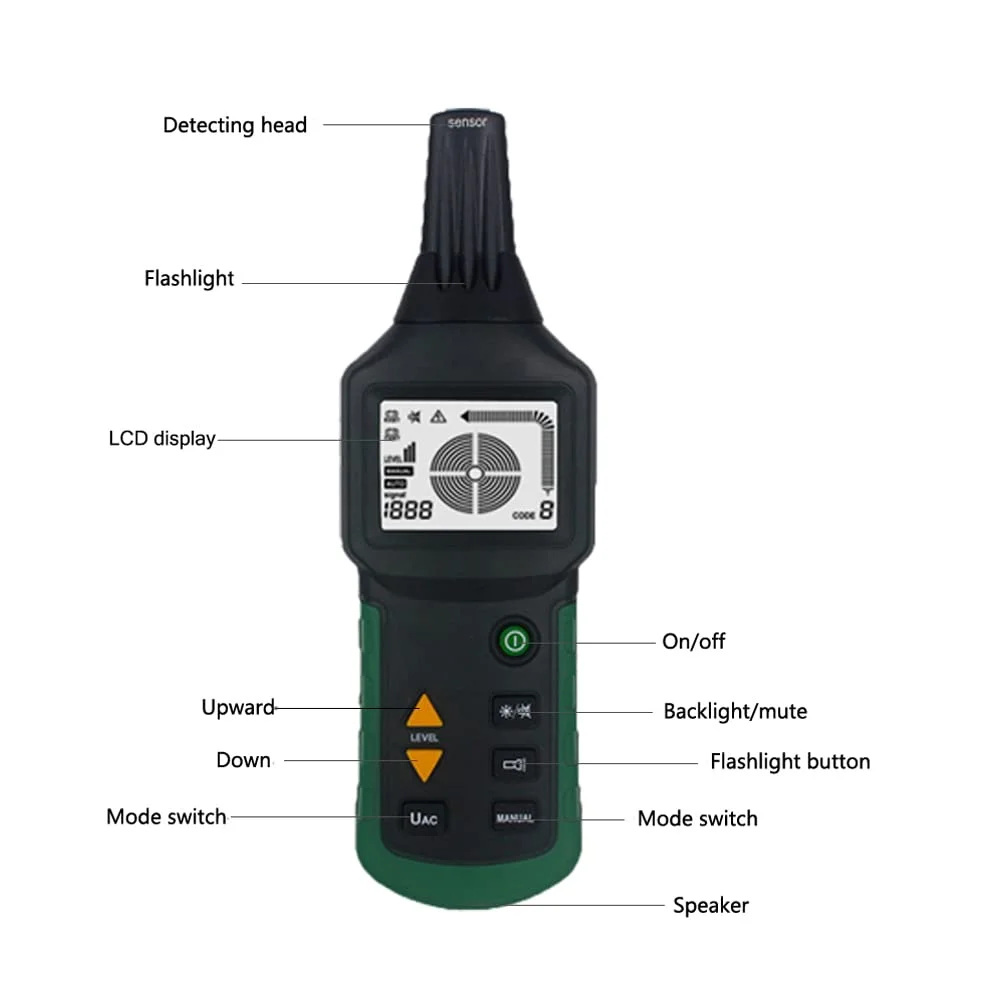 تستر کابل حرفه ای MY6818 AC/DC 12-400V، یابنده کابل، ردیاب اتصال کوتاه سیم