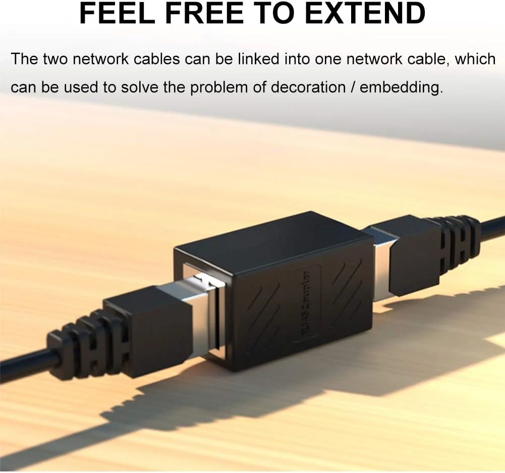 کوپلر RJ45 بسته 5 عددی، توسعه دهنده اترنت RJ45، برای کابل اترنت Cat7/Cat6/Cat5e/Cat5 - کوپلر کابل شبکه مادگی به مادگی (رنگ)