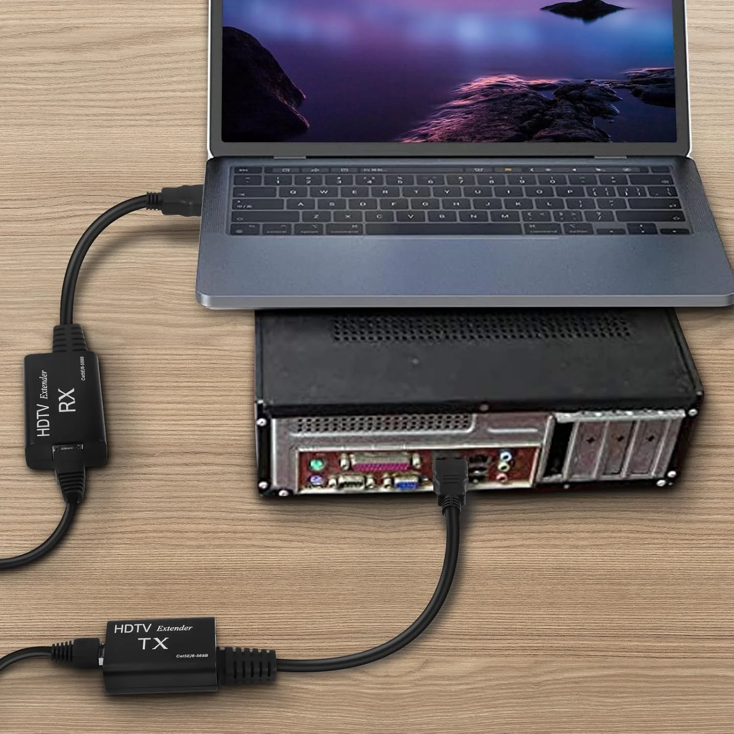 افزایش دهنده HDMI مدل XMSJSIY، تبدیل کننده HDMI نر به RJ45 شبکه LAN تا 60 متر از طریق کابل Cat 5e / 6 با رزولوشن 1080p تا 60 متر برای HDTV HDPC 4K 2K (197 فوت) - نیاز به تنظیم فاصله انتقال