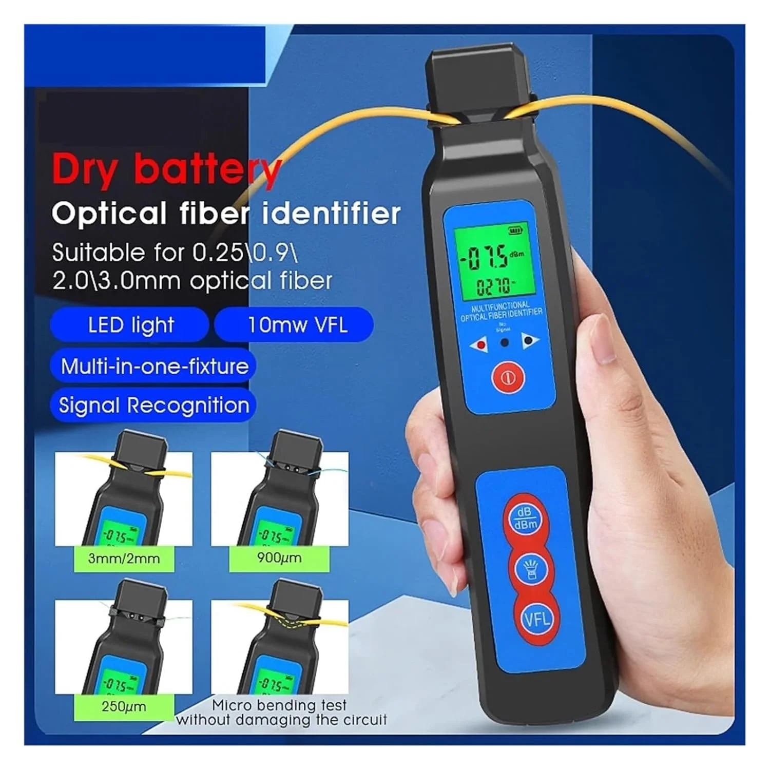 شناساگر فیبر نوری فعال، تست کننده کابل فیبر با نشانگر عیب یاب بصری 10 میلی واتی (40A)