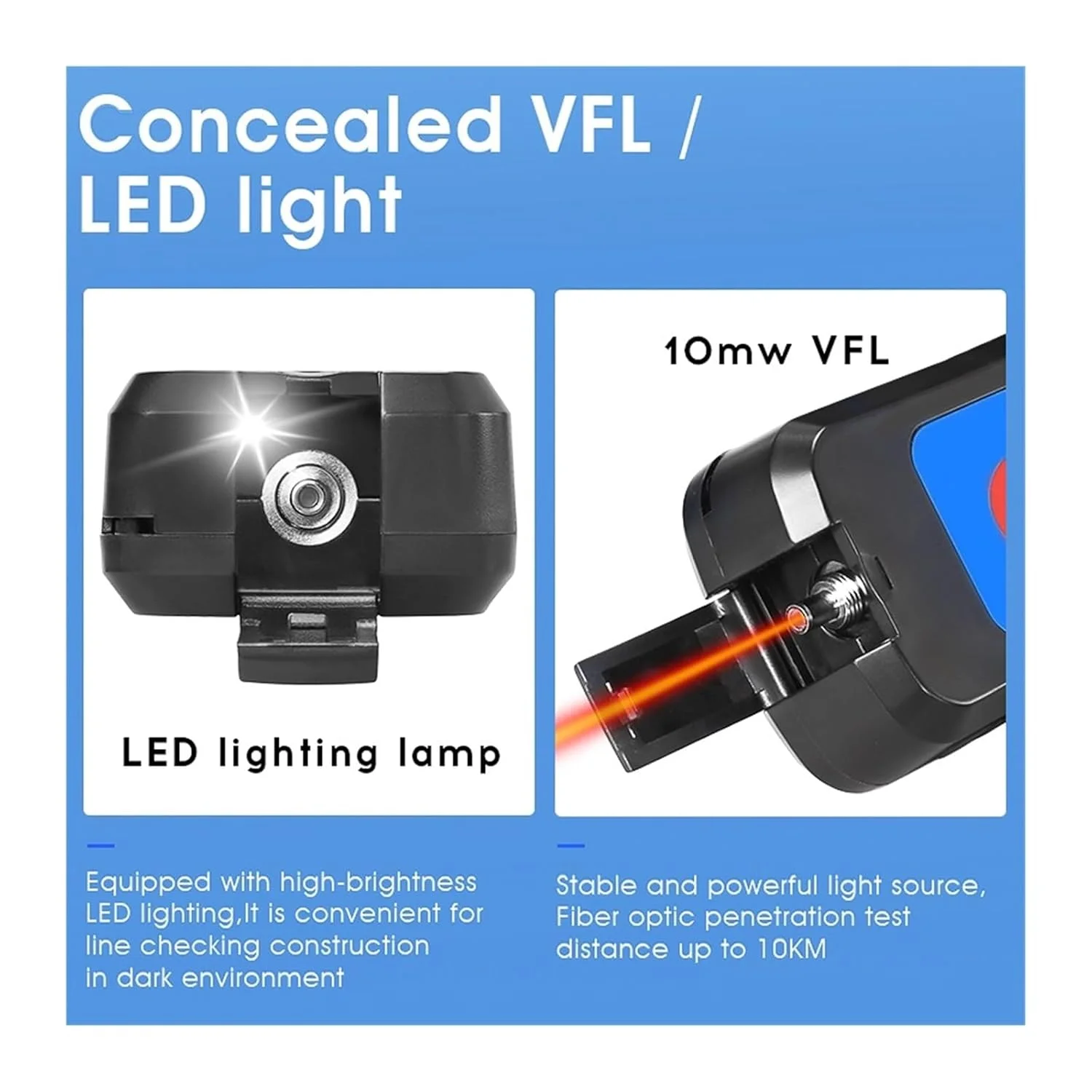 شناساگر فیبر نوری فعال، ردیاب کابل فیبر با نشانگر بصری عیب یاب 10mw (40A) شناساگر فیبر نوری فعال، ردیاب کابل فیبر با نشانگر بصری عیب یاب 10mw (40A)