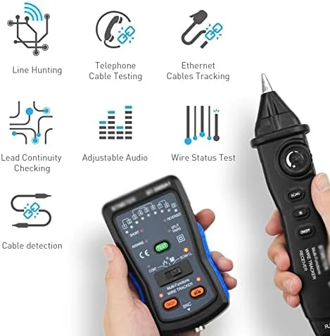 کیت ردیاب کابل ARAST، شامل ژنراتور صدا و پروب، ردیاب سیم، تستر کابل شبکه اترنت LAN، تستر تلفن LEOWE